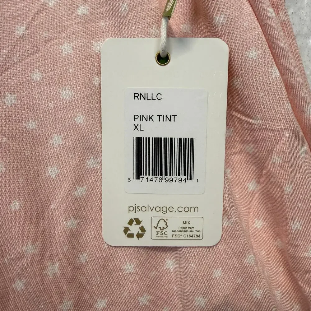 NWT P.J. Salvage Pink Lace Cami XL Star Print Pajama Sleep Tank